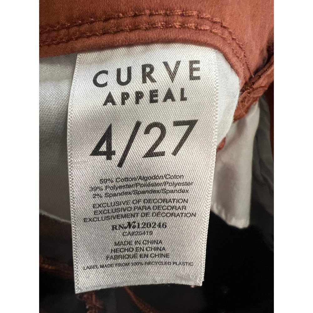 Curve Appeal Minimalist Jegging Rust Orange Skinny Pants Women Size 4/27 - Picture 5 of 9